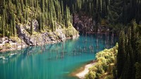 Banyak hal yang bisa dilakukan saat berkunjung ke Danau Kaindy. Dari duduk melihat keindahan hutan di dalamnya dari tepian danau atau diving. (Thinkstock)