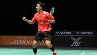 Kemenangan Indonesia dibuka oleh Jonatan Christie yang mengalahkan Zulkarnain Iskandar dengan skor 21-18, 21-17. Foto: dok. Humas PBSI