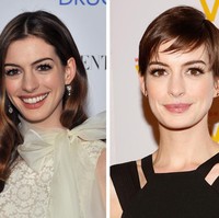 Anne Hathaway, dari panjang tebal jadi pixie. Foto: Getty Images