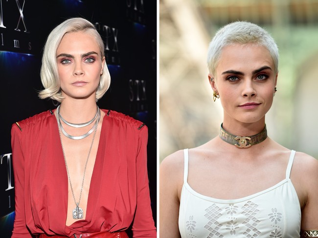 Cara Delevingne, dari bob jadi botak. Foto: Getty Images