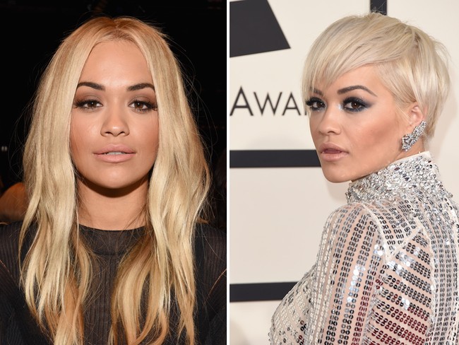 Rita Ora, dari panjang jadi pixie. Foto: Getty Images