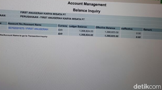 Rekening bos First Travel