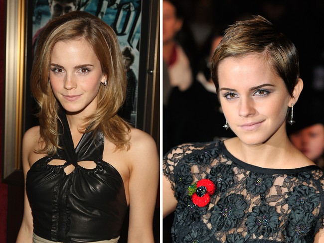 Emma Watson, dari rambut shaggy jadi pixie. Foto: Getty Images
