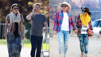 Gaya Priscilla Chan-Mark Zuckerberg (kiri) dan Anniesa Hasibuan-Andika Surachman (kanan) saat berlibur. (Getty Images-Instragram-Facebook).