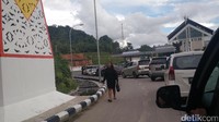 PLBN Entikong Indonesia dilihat dari Kompleks Imigresen (CIQ) Tebedu Malaysia (Danu Damarjati/detikcom)