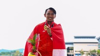 Atlet ski air, Muhammad Zahidi Putu Pranoto, 27 tahun, meraih dua medali emas di SEA Games 2017, yakni kelas individual jump dan overall putra.  (twitter Kuala Lumpur 2017)