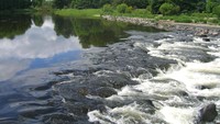 Jembatan yang melintasi sungai ini menghubungkan Skotlandia dengan Lindisfarne. Hijau yang menakjubkan, bukan? (Thinkstock)