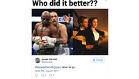Floyd/Conor dan Leo/Kate. Mana lebih serasi? (Foto: Screenshot Twitter)