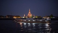 Pemandangan Chao Phraya saat malam. Foto: AFP