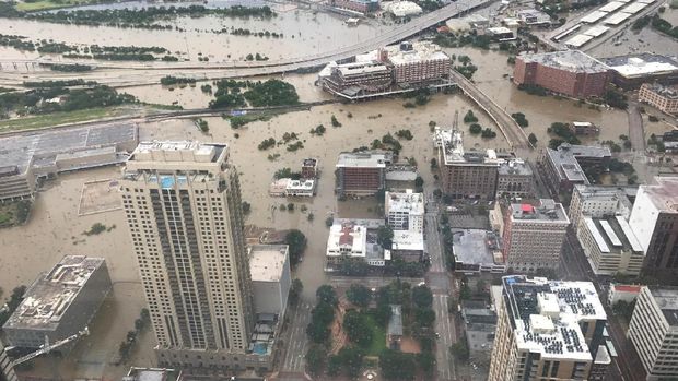 Badai Harvey memicu banjir di Houston, Texas