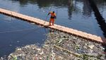 Coba Lihat, Begini Kerja Keras Petugas Bersihkan Sungai di Jakarta