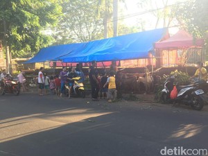 Pedagang Hewan Kurban Masih Jualan di Trotoar Tebet