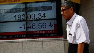 Foto: Bursa Saham Tokyo Dirudal Korut