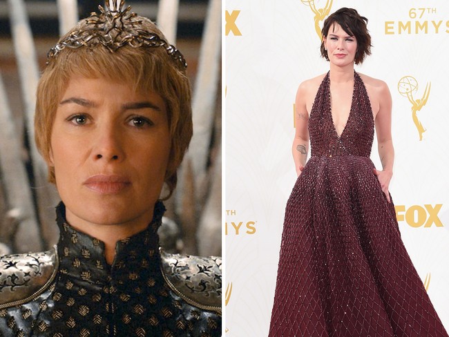 Bila Cersei Lannister selalu tampil dengan rambut pirang panjang (walau pada season 5 harus dipotong pendek oleh Faith Millitant), Lena Headey sang aktris justru memiliki rambut coklat gelap yang membuat penampilannya tampak fresh di usia 43 tahun.  