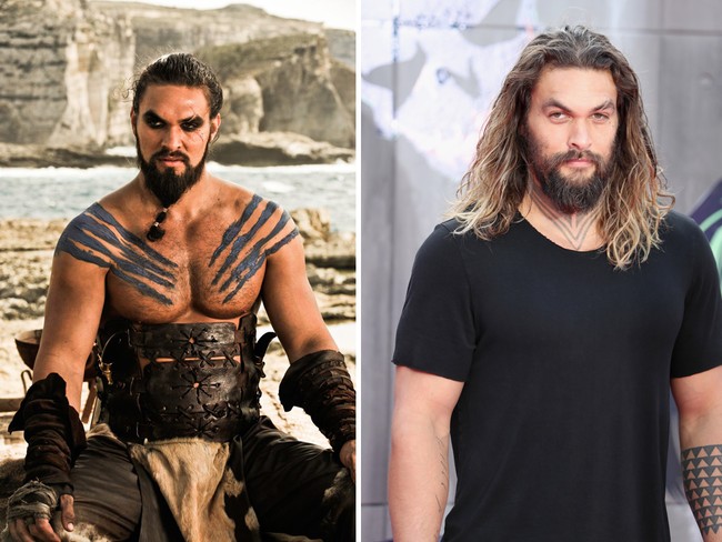 Jason Momoa pemeran Khal Drogo membuktikan dia punya kekuatan dan tentunya bentuk badan Dothraki yang bagus. Tapi aktor aslinya ini juga memiliki wajah tampan.