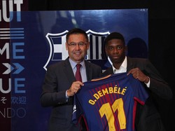 4. Ousmane Dembele - total transfer 220 juta euro (dari 3 transfer). Foto: Albert Gea/Reuters