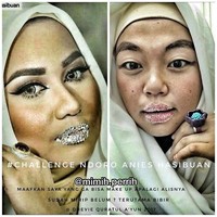 Wanita ini juga menirukan bibir Anniesa Hasibuan pakai gula. Foto: dok. Instagram (mimih.perrih)