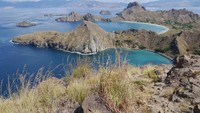 Keindahan Pulau Padar telah mendunia. Traveler dari berbagai daerah banyak berkunjung kemari dan berfoto dari berbagai sisinya (Kurnia/detikTravel)