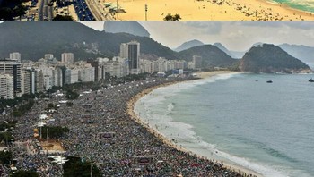 Harapannya bisa liburan seru di salah satu pantai Rio De Janeiro, Brasil. Kenyataannya susah bergerak saking banyaknya orang. (Foto: boredpanda)