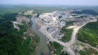 Pembangunan fisik Bendungan Karian di Kabupaten Lebak, Provinsi Banten telah mencapai 38,53% sejak dibangun tahun 2015 lalu. Dok. Kementerian PUPR.