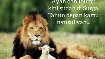 Singa dan anak kambing. (Foto: Internet)