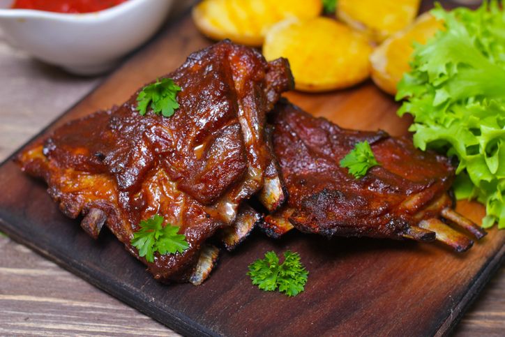 Lamb Meat on a Rotisserie