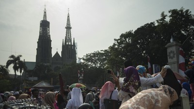 Foto: Seusai Salat Idul Adha di Istiqlal