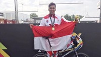 Balap sepeda BMX putra juga menyumbangkan medali emas. I Gusti Bagus Saputra lah yang telah mendonasikan emas ke-27 bagi kontingen Indonesia. (instagram Gusti Bagus Saputra)