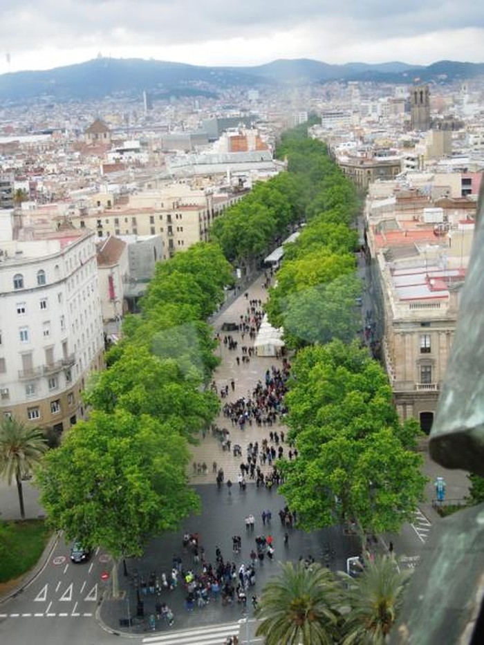 Pedestrian Rambla, Barcelona, Spanyol