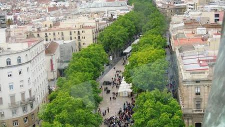 Pedestrian Rambla Pedestrian Rambla, Barcelona, Spanyol