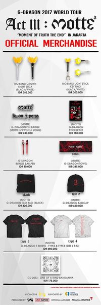 Ini Daftar Harga Merchandise Konser G-Dragon
