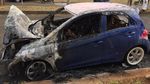 Penampakan Honda Brio yang Terbakar di Sebuah Rumah di Bekasi