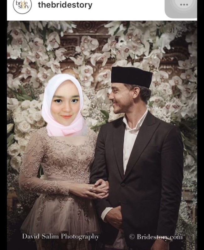 Berbeda dengan para pria yang mengedit wajah Hamish menjadi wajah mereka di foto, para wanita sedikit kesulitan mengubah wajah Raisa dengan wajah mereka. Sehingga hasil editan para wanita yang baper ini kurang rapi. Foto: Dok. Instagram @diaankr.