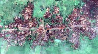 Human Rights Watch merilis citra satelit yang menunjukkan ratusan rumah warga di sebuah desa muslim di Rakhine hangus terbakar. Foto: Digital Globe 2017/hrw.org
