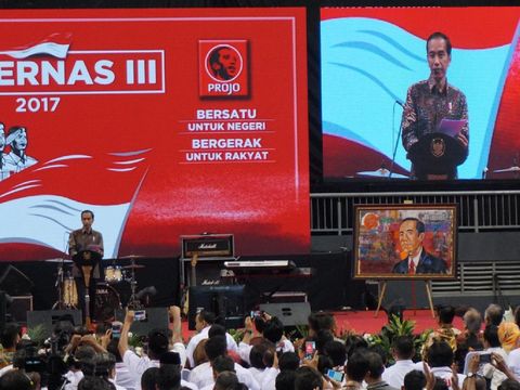Presiden Jokowi di Rakernas Projo
