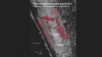 Citra satelit itu menunjukkan salah satu dari 17 lokasi yang dicurigai menjadi lokasi pembakaran secara disengaja di Rakhine. Foto: Human Rights Watch