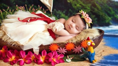 Foto: Cute! Saat Bayi Baru Lahir Jadi Moana Sampai Rapunzel
