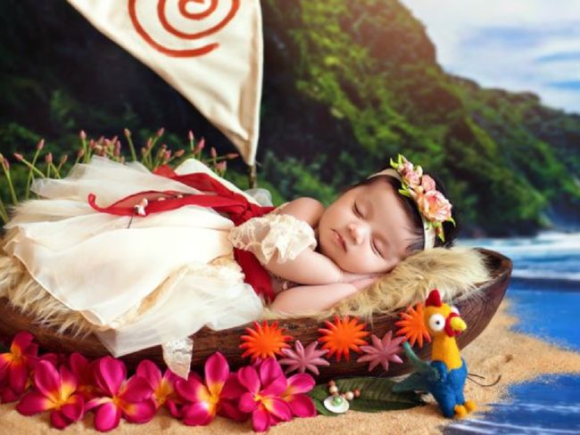 Foto: Cute! Saat Bayi Baru Lahir Jadi Moana Sampai Rapunzel