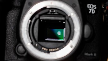 Kerusakan sensor pada Canon EOS 7D yang sangat terlihat. Foto: Istimewa/Lens Rental