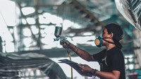 Teknik airbrush pun dipilih agar cat lebih menempel dan kuat. Dok.Pribadi/ Ridopowiguslaya