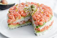 Sushi cake.