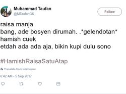 Cuitan Kocak Netizen #HamishRaisaSatuAtap