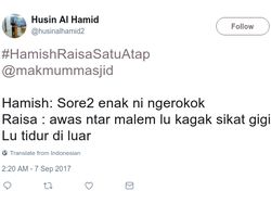Cuitan Kocak Netizen #HamishRaisaSatuAtap