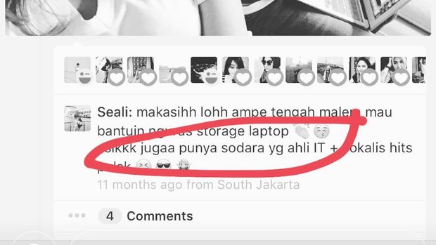 Caption asli postingan Seali saat bersama Ariel 'NOAH'.