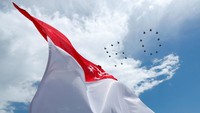 Angka 50 tersebut sekaligus menandakan perayaan hubungan diplomatik antara Indonesia dengan Singapura yang sudah terjalin 50 tahun. Foto: Reuters