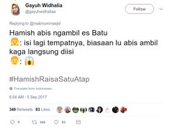 Cuitan Kocak Netizen #HamishRaisaSatuAtap