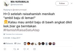 Cuitan Kocak Netizen #HamishRaisaSatuAtap