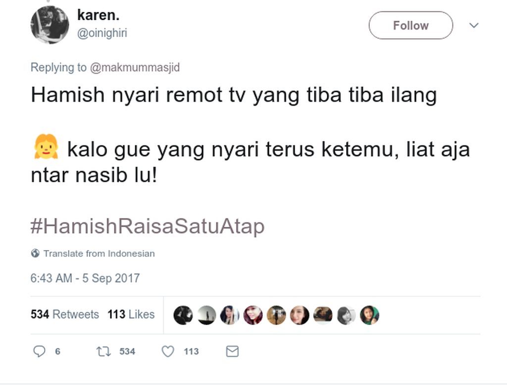 Cuitan Kocak Netizen Hamishraisasatuatap Foto 9