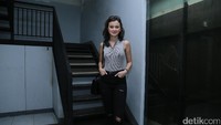 Kimberly Ryder saat ditemui usai mengisi acara OVJ Trans 7, Kamis (7/9/2017). (Hanif/detikHOT)