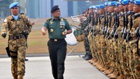 Tongkat tersebut memiliki logam berwarna emas di ujungnya. Foto: Puspen TNI
